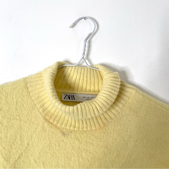 Zara Yellow Plush Knit Rib Neck Sweater - Picture 6 of 6